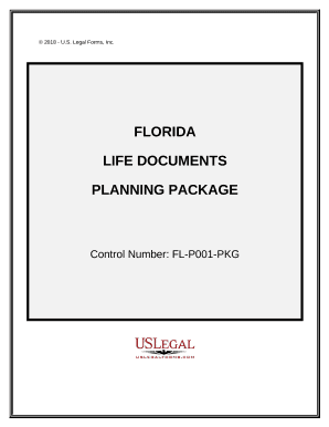 Life Documents Planning Package, including Will, Power of Attorney and Living Will - Florida