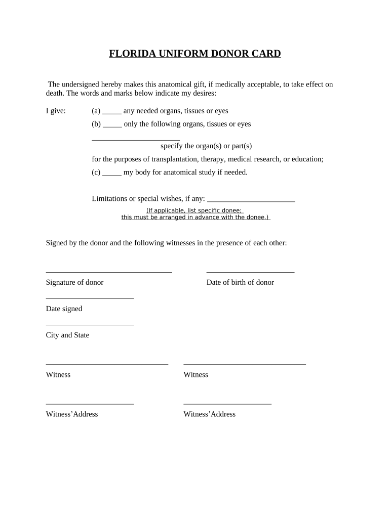 organ donor on license florida Preview on Page 1