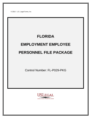 Employment Employee Personnel File Package - Florida