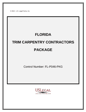 Trim Carpentry Contractor Package - Florida