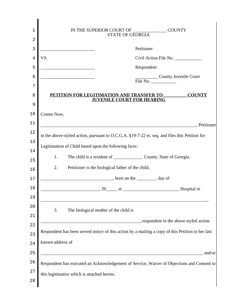 georgia legitimation 2024 forms Preview on Page 1