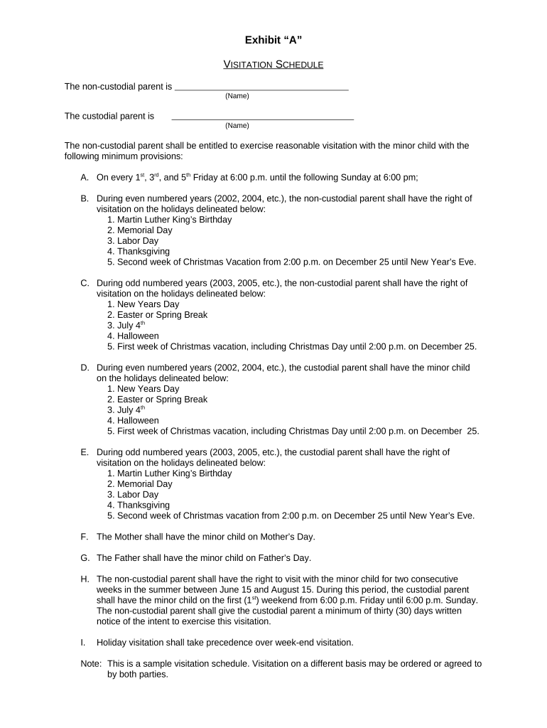 Georgia Visitation Doc Template PdfFiller