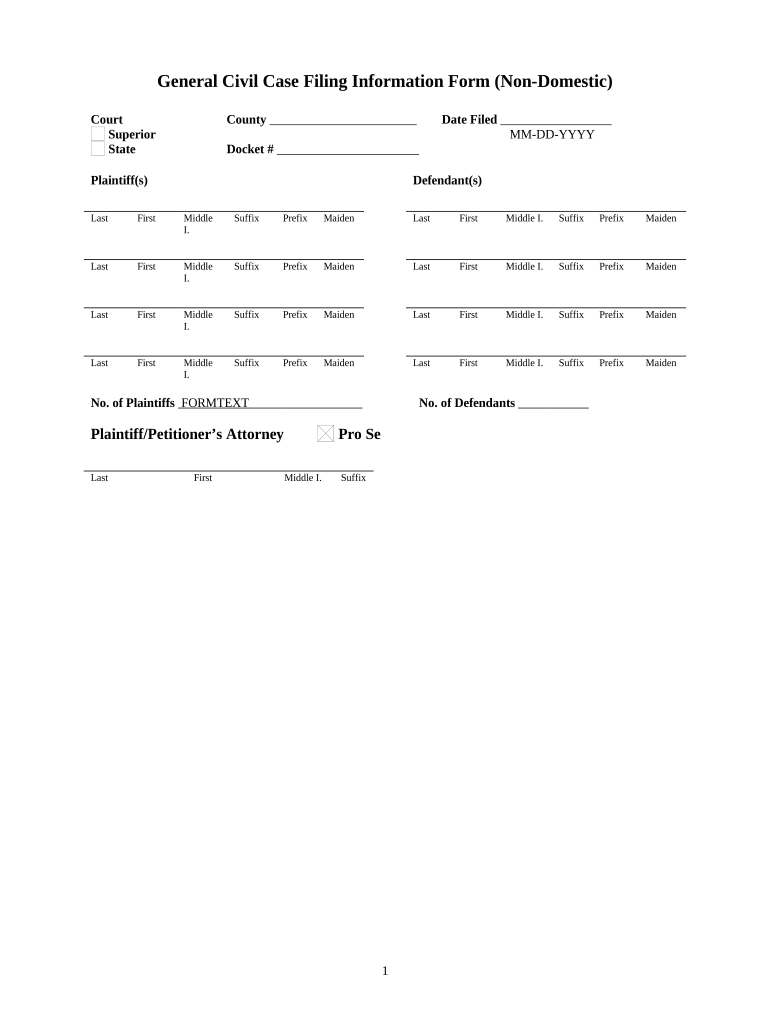 civil lawsuit forms Preview on Page 1