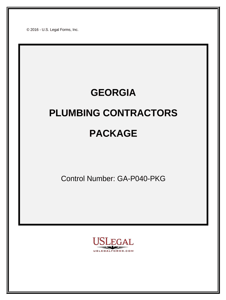 Plumbing Contractor Package - Georgia Preview on Page 1.