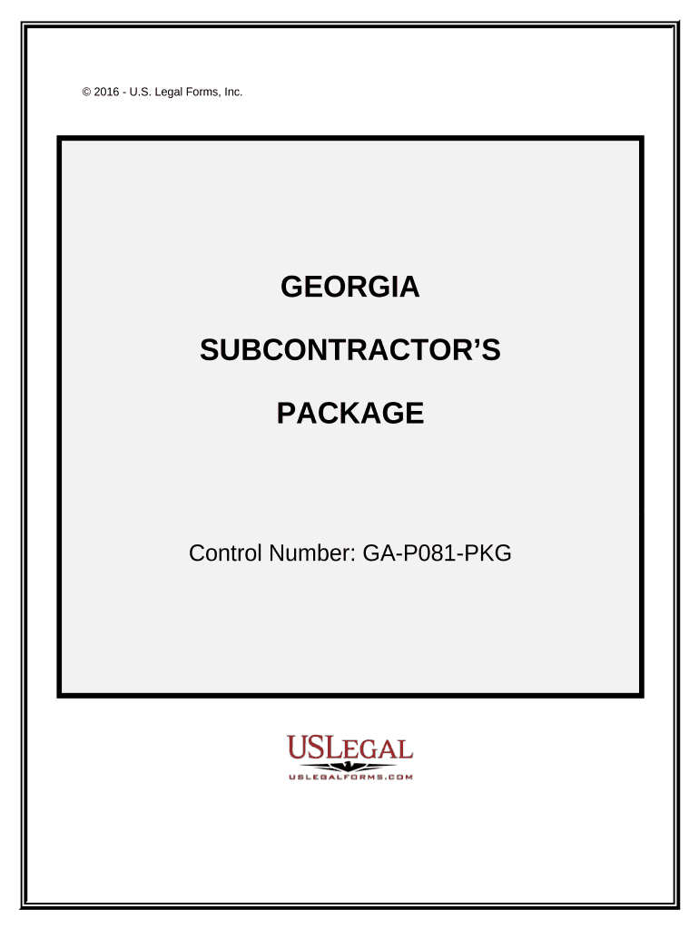 Subcontractors Package - Georgia Preview on Page 1
