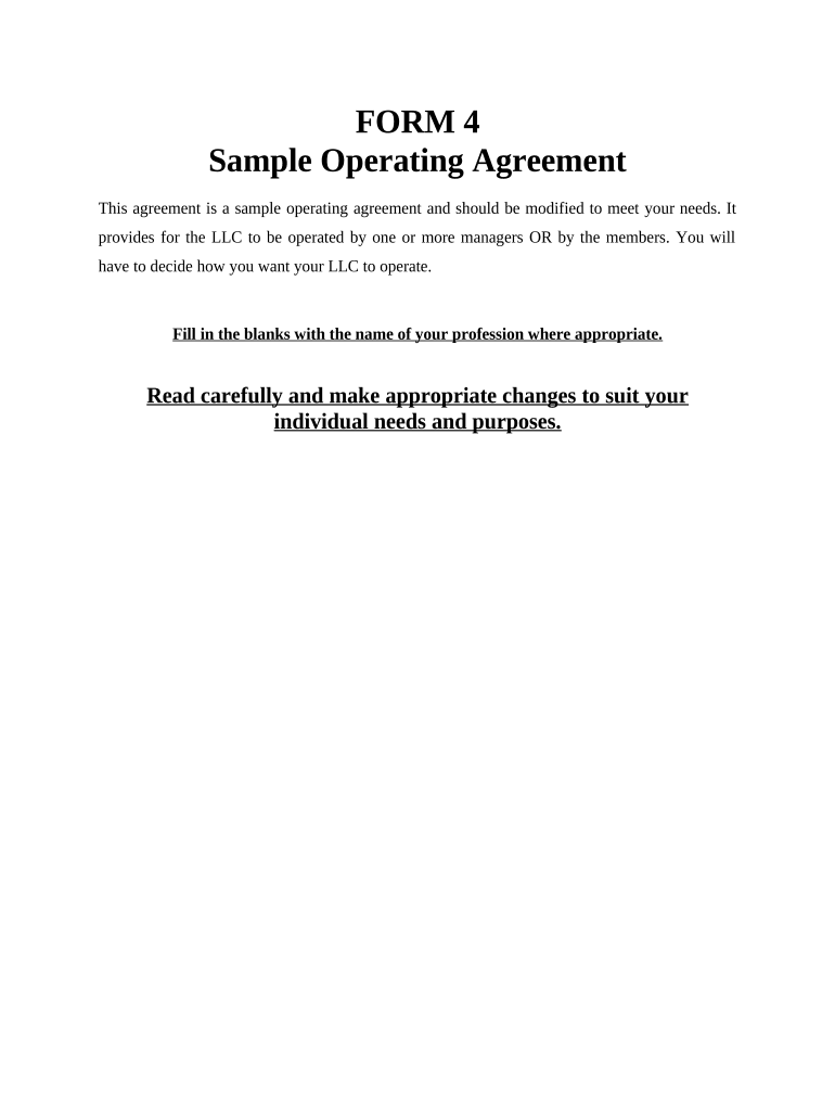 pllc operating agreement Preview on Page 1