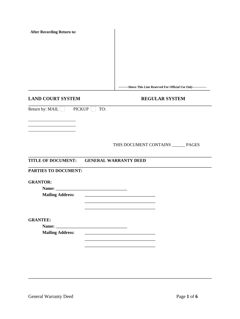 Warranty Deed from Individual to Individual - Hawaii Preview on Page 1.