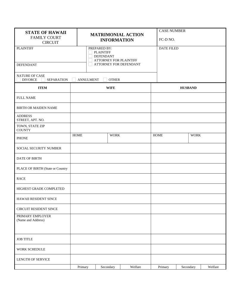 matrimonial information Preview on Page 1.