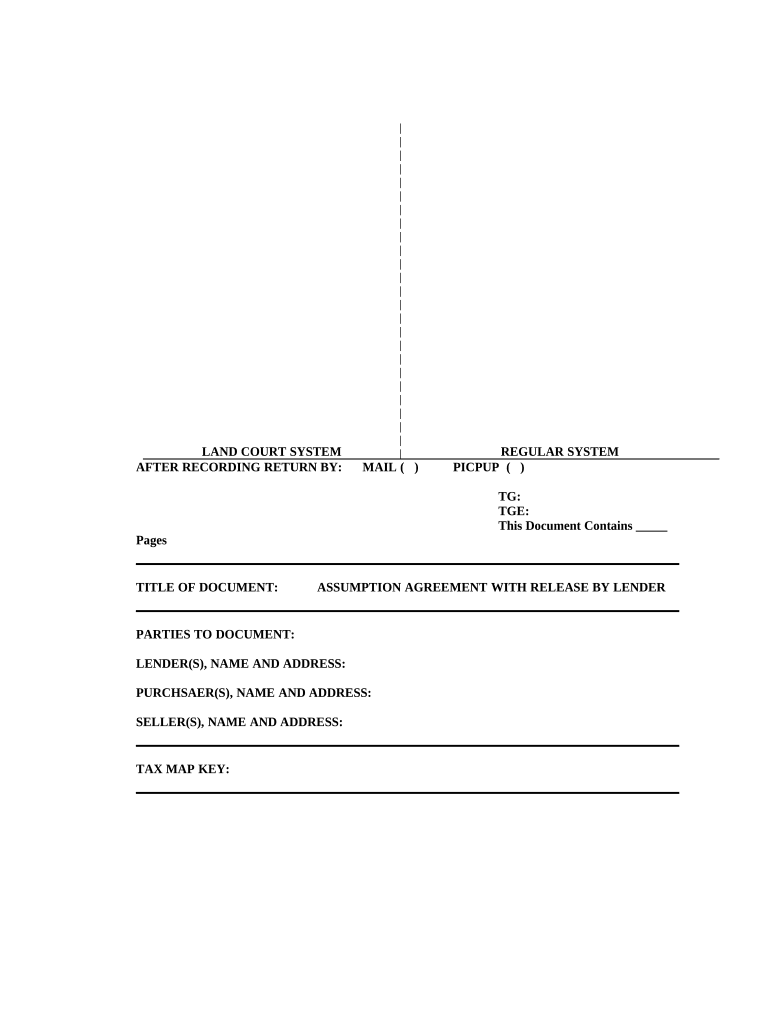 Assumption Agreement of Mortgage and Release of Original Mortgagors - Hawaii Preview on Page 1