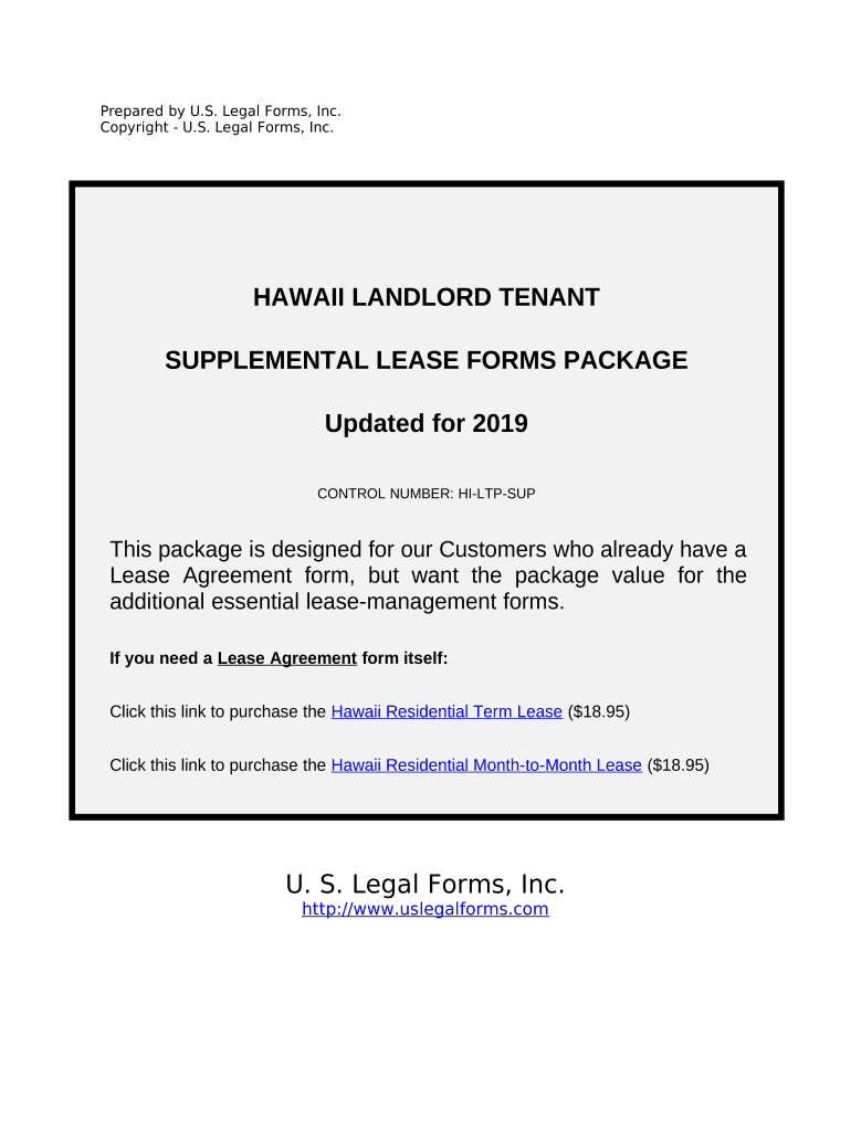 Supplemental Residential Lease Forms Package - Hawaii Preview on Page 1