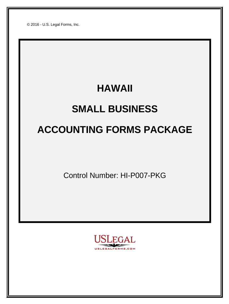 Small Business Accounting Package - Hawaii Preview on Page 1.