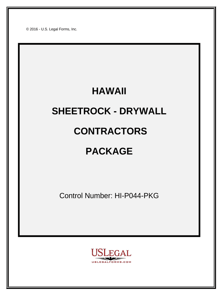 Sheetrock Drywall Contractor Package - Hawaii Preview on Page 1