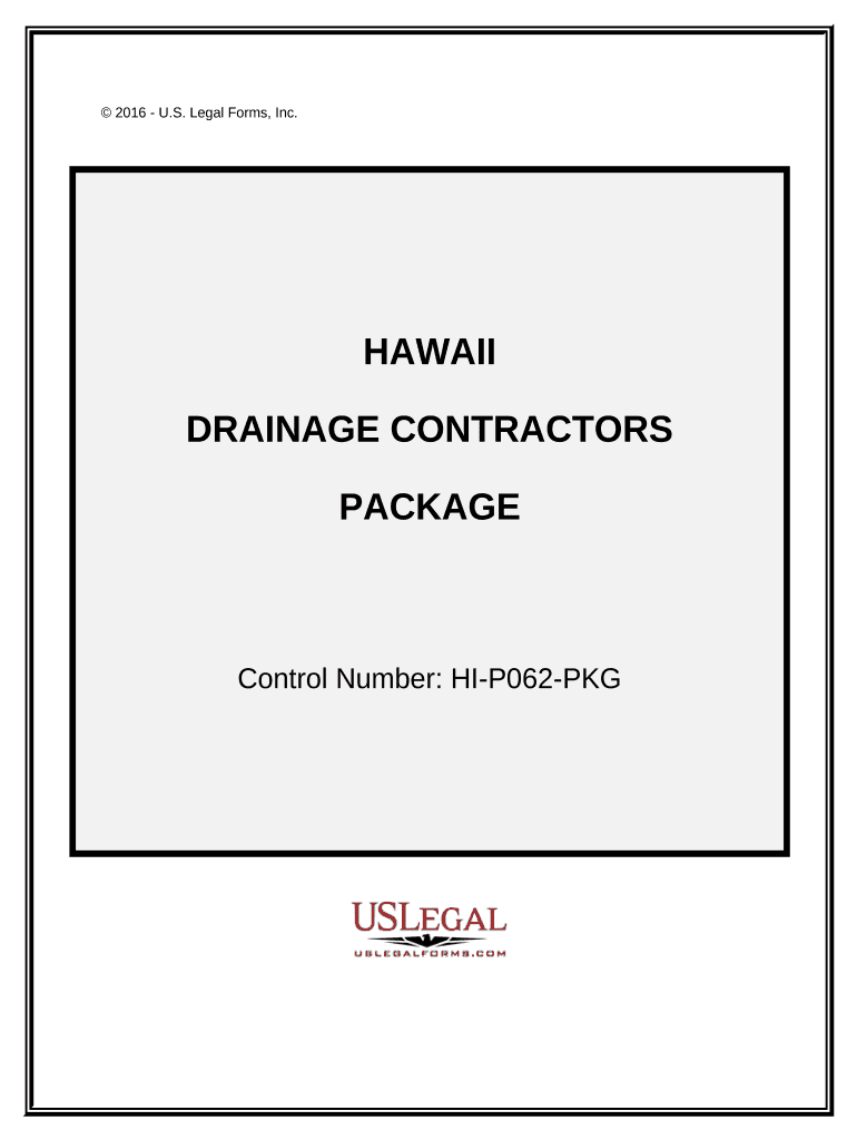 Drainage Contractor Package - Hawaii Preview on Page 1