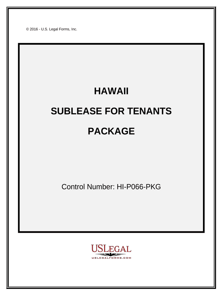 Landlord Tenant Sublease Package - Hawaii Preview on Page 1.