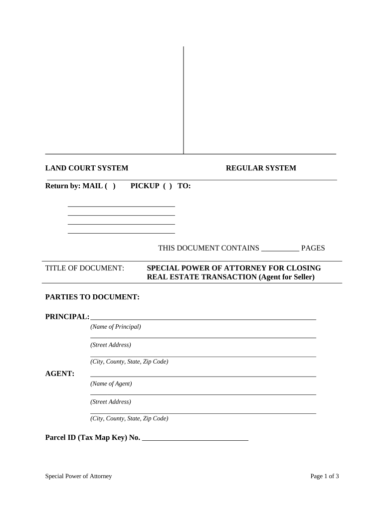 Special or Limited Power of Attorney for Real Estate Sales Transaction