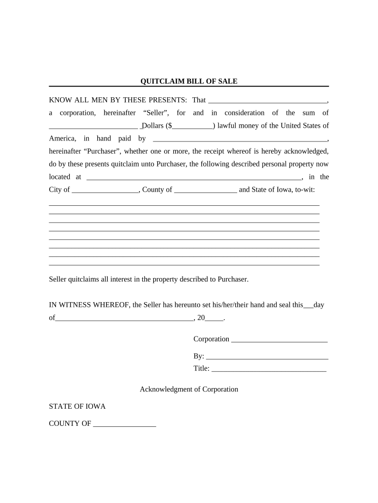 iowa bill of sale Preview on Page 1