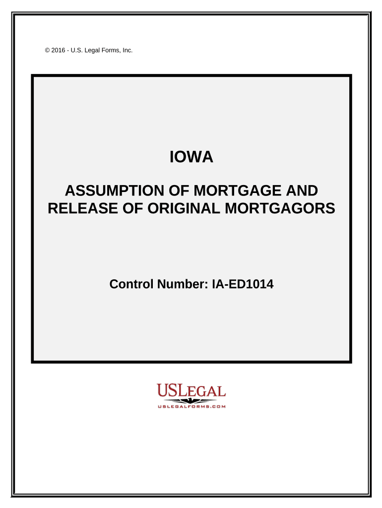 Assumption Agreement of Mortgage and Release of Original Mortgagors - Iowa Preview on Page 1.