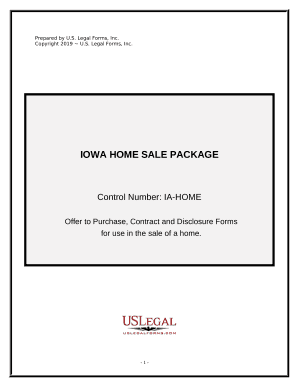 Real Estate Home Sales Package with Offer to Purchase, Contract of Sale, Disclosure Statements and more for Residential House - Iowa