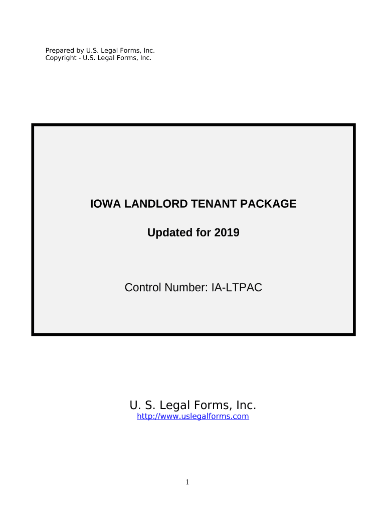 Residential Landlord Tenant Rental Lease Forms and Agreements Package - Iowa Preview on Page 1.