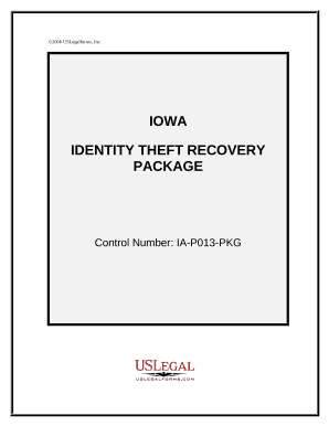 Identity Theft Recovery Package - Iowa