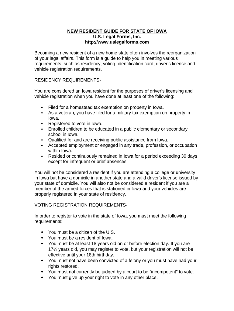 iowa residency requirements Preview on Page 1
