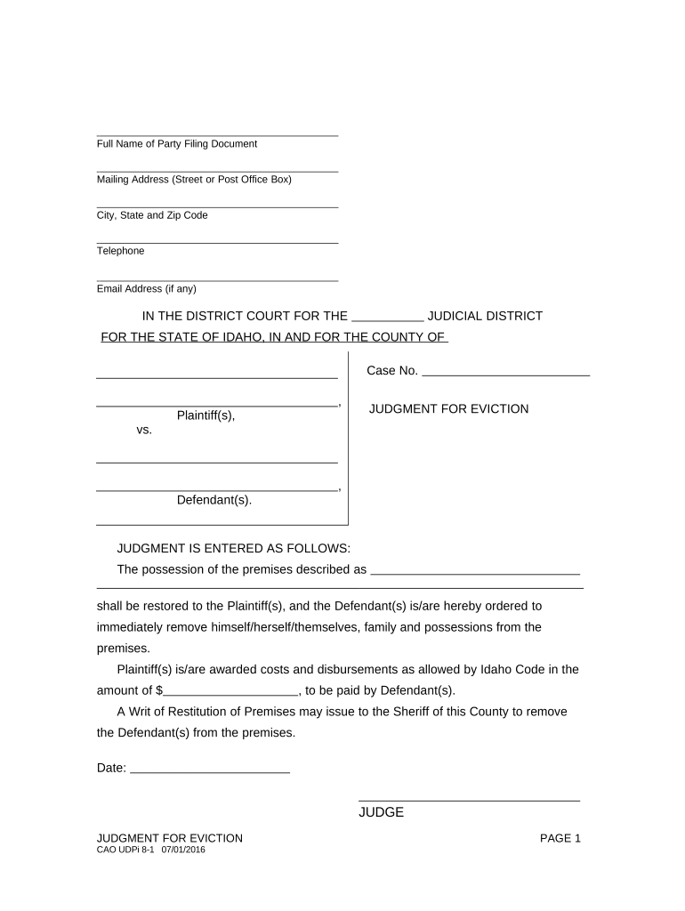 idaho judgment Preview on Page 1