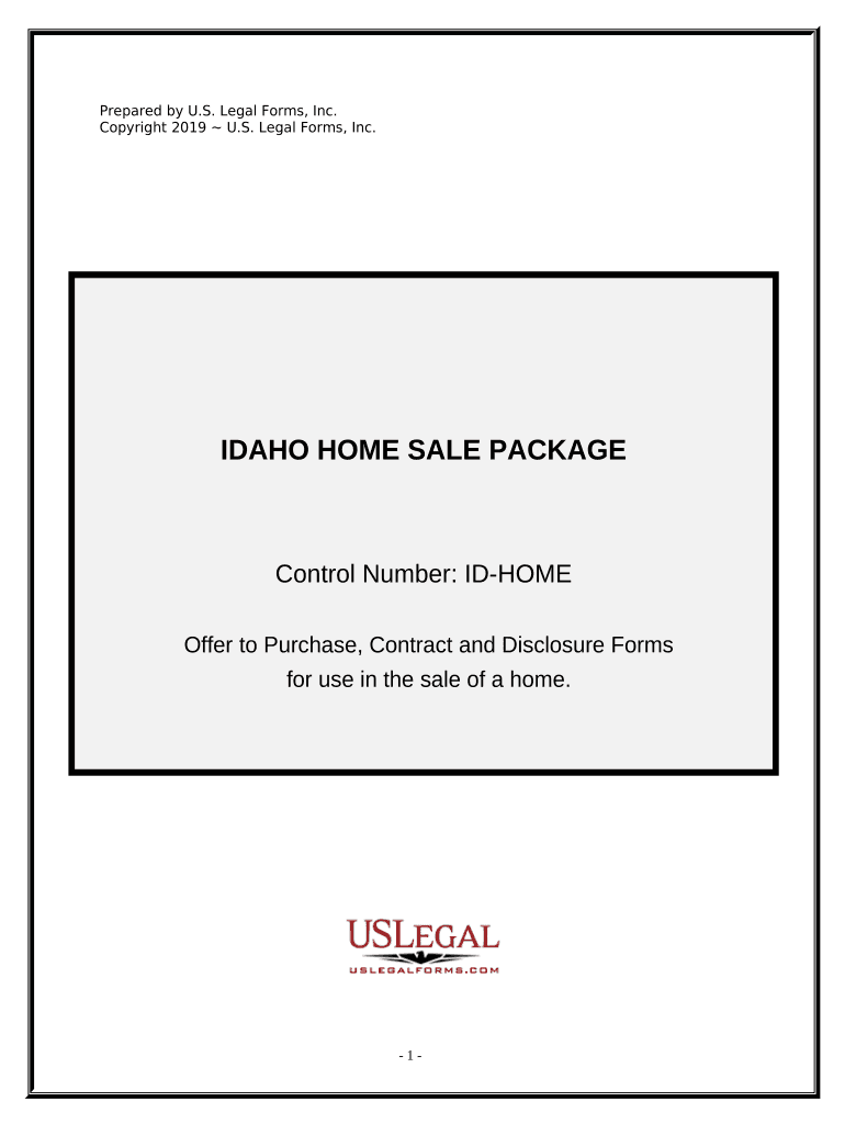 Real Estate Home Sales Package with Offer to Purchase, Contract of Sale, Disclosure Statements and more for Residential House - Idaho Preview on Page 1.