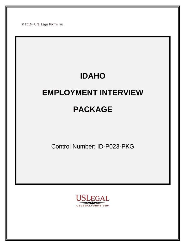 Employment Interview Package - Idaho Preview on Page 1.