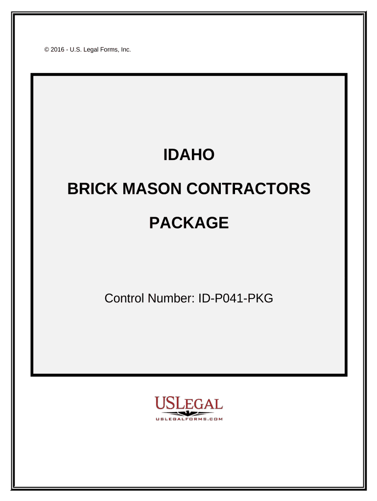 Brick Mason Contractor Package - Idaho Preview on Page 1.