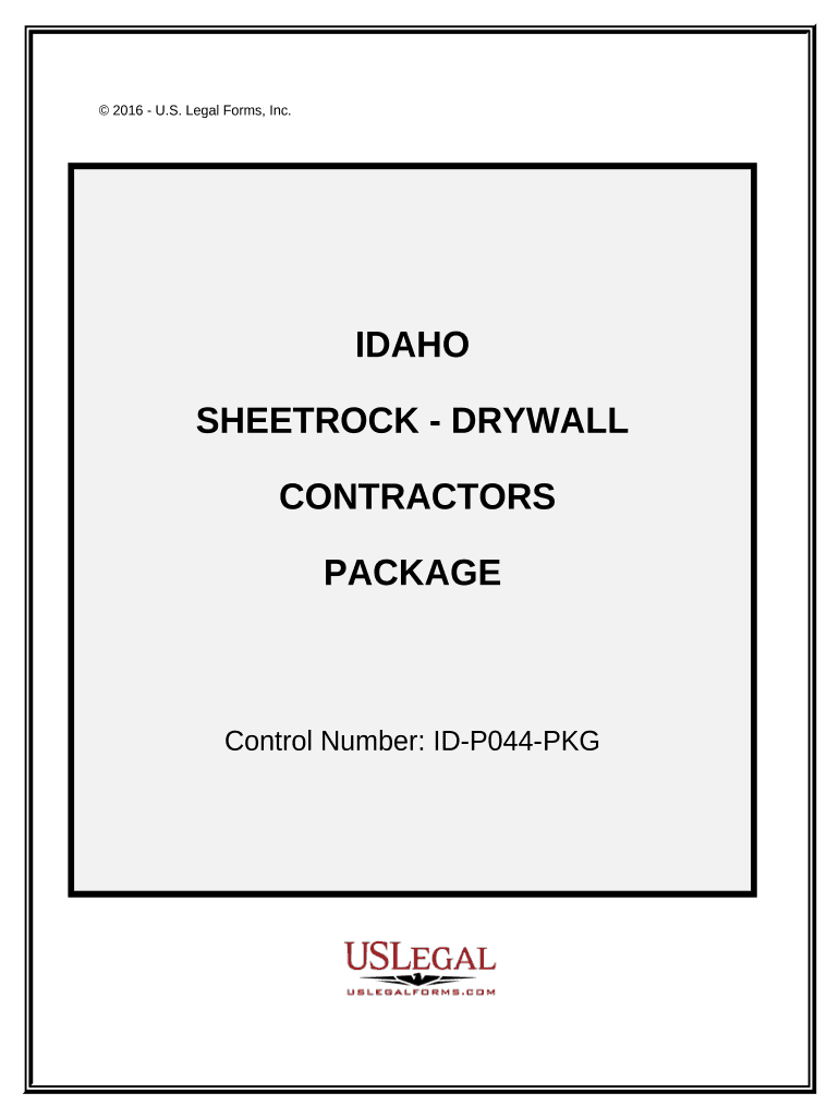 Sheetrock Drywall Contractor Package - Idaho Preview on Page 1