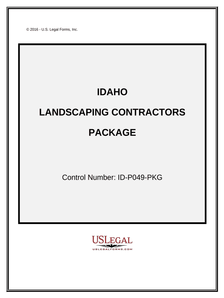 Landscaping Contractor Package - Idaho Preview on Page 1