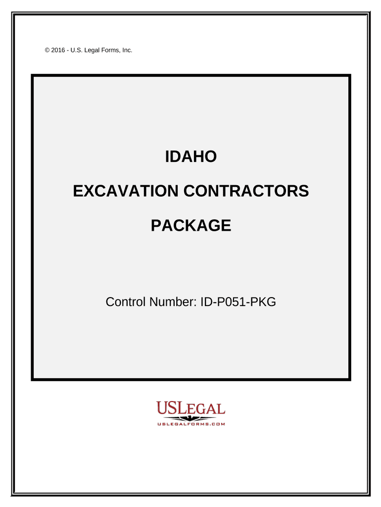 Excavation Contractor Package - Idaho Preview on Page 1