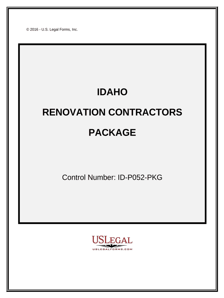 Renovation Contractor Package - Idaho Preview on Page 1