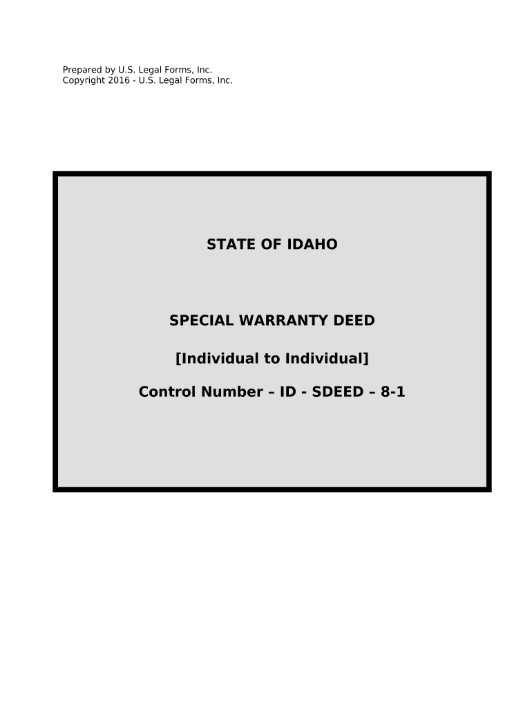 idaho special warranty deed Preview on Page 1