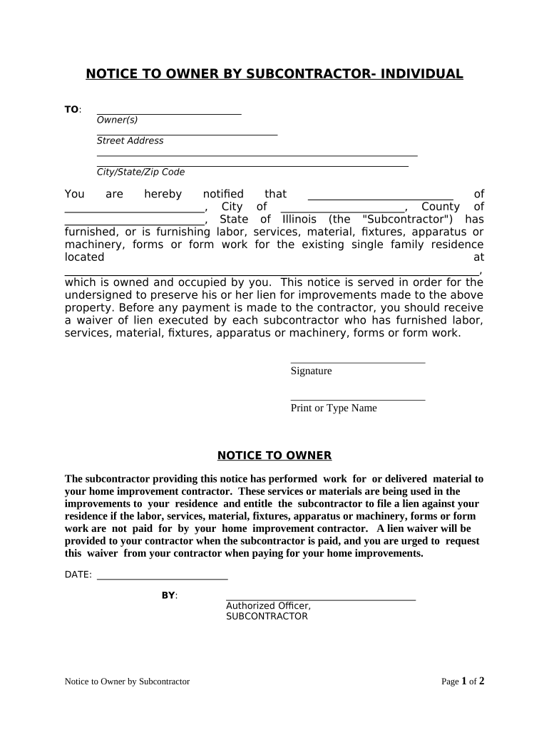 illinois subcontractor Preview on Page 1