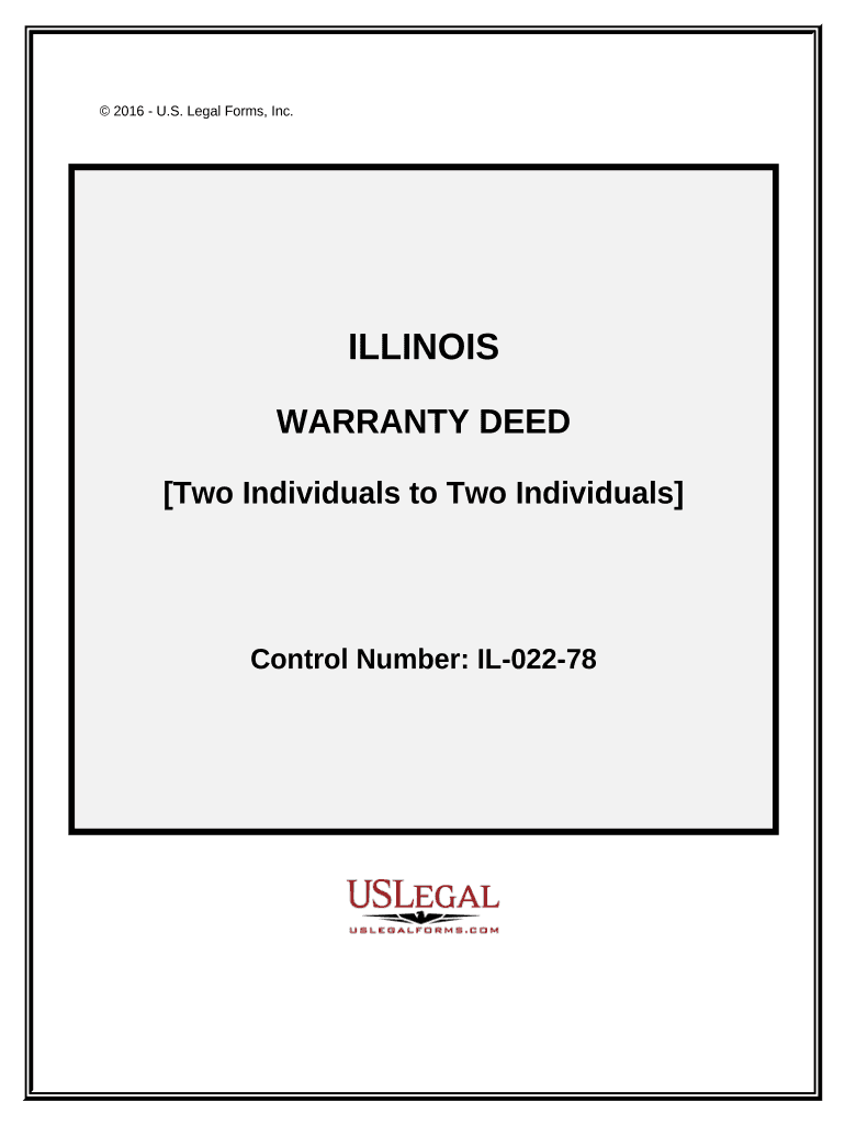 Warranty Deed - Two Individuals to Two Individuals - Illinois Preview on Page 1