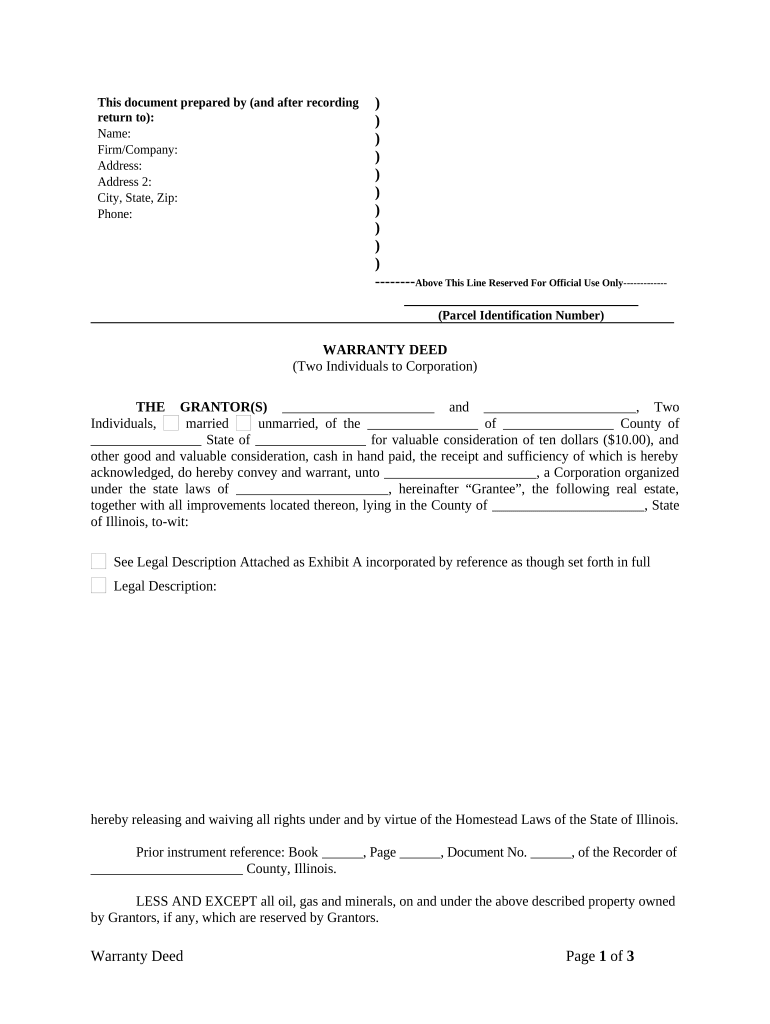 warranty deed corporation Preview on Page 1