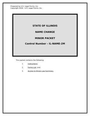 Name Change Instructions and Forms Package for a Minor - Illinois