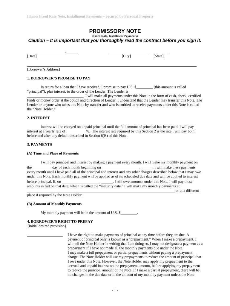 il promissory note Preview on Page 1