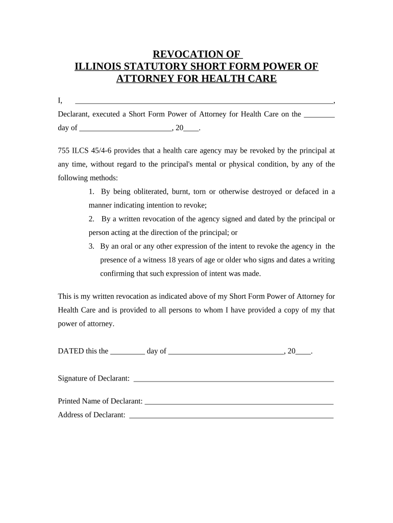 illinois power of attorney for health care form 2022 Preview on Page 1