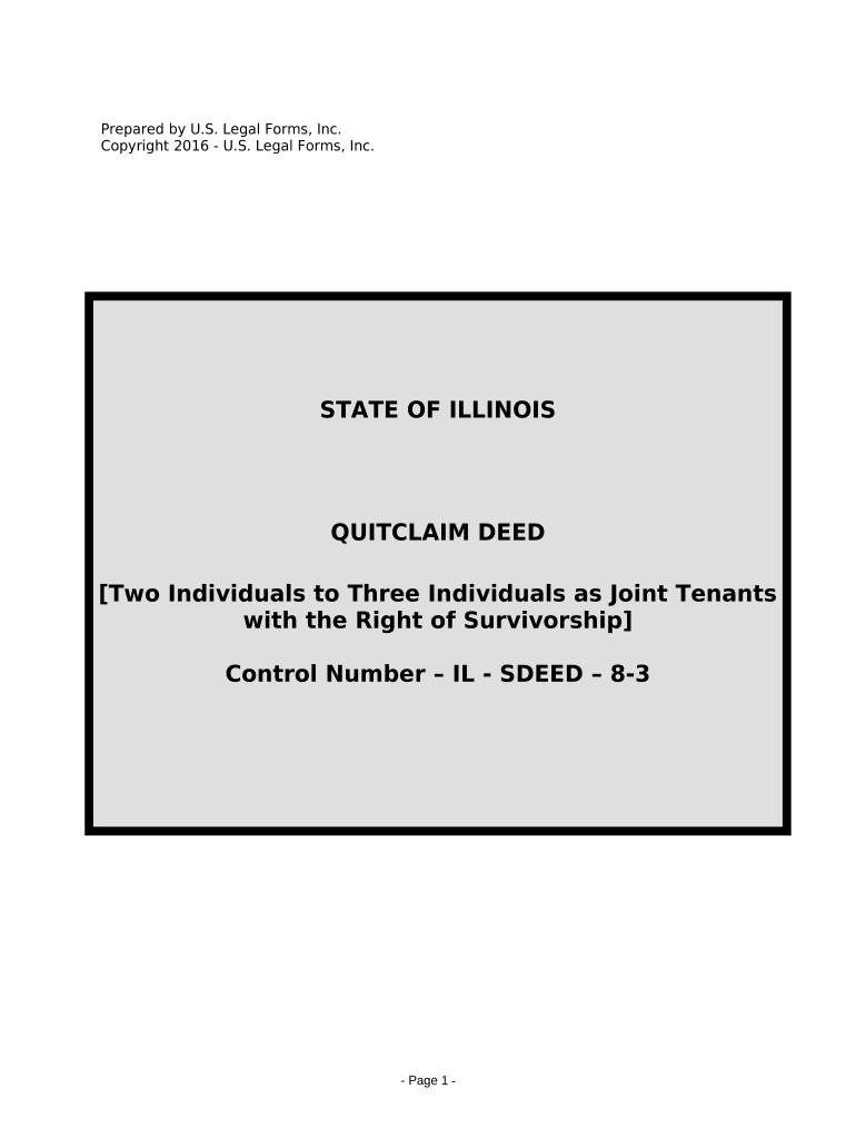 quitclaim deed with right of survivorship Preview on Page 1