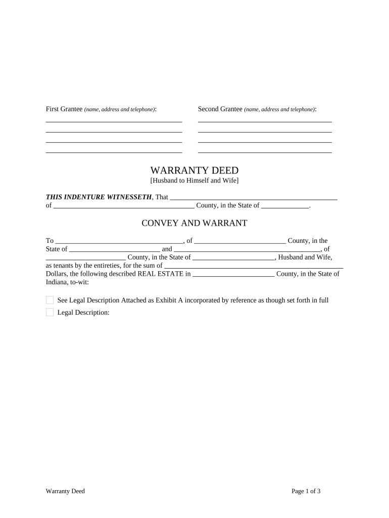 indiana quit claim deed to add spouse Preview on Page 1.