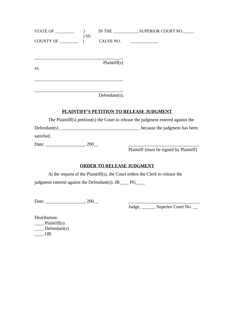 indiana release judgment Preview on Page 1.