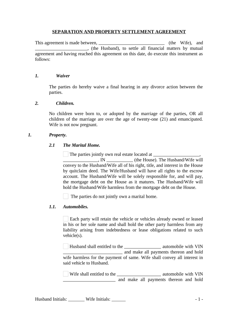 indiana marital agreement Preview on Page 1