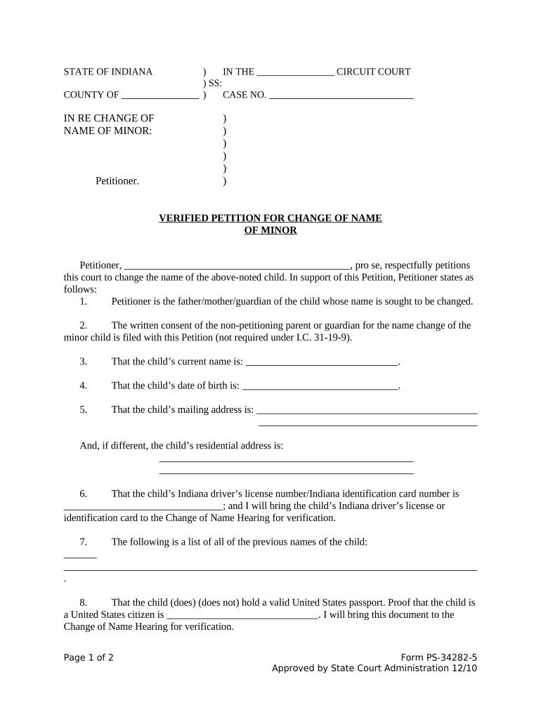 In Name Change Doc Template PdfFiller