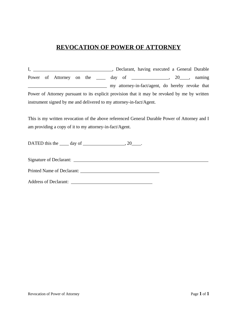 how to revoke a power of attorney Preview on Page 1