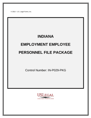 Indiana Employment Employee Personnel File Package