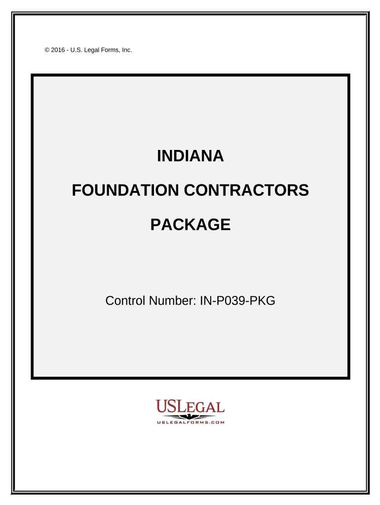 Foundation Contractor Package - Indiana Preview on Page 1