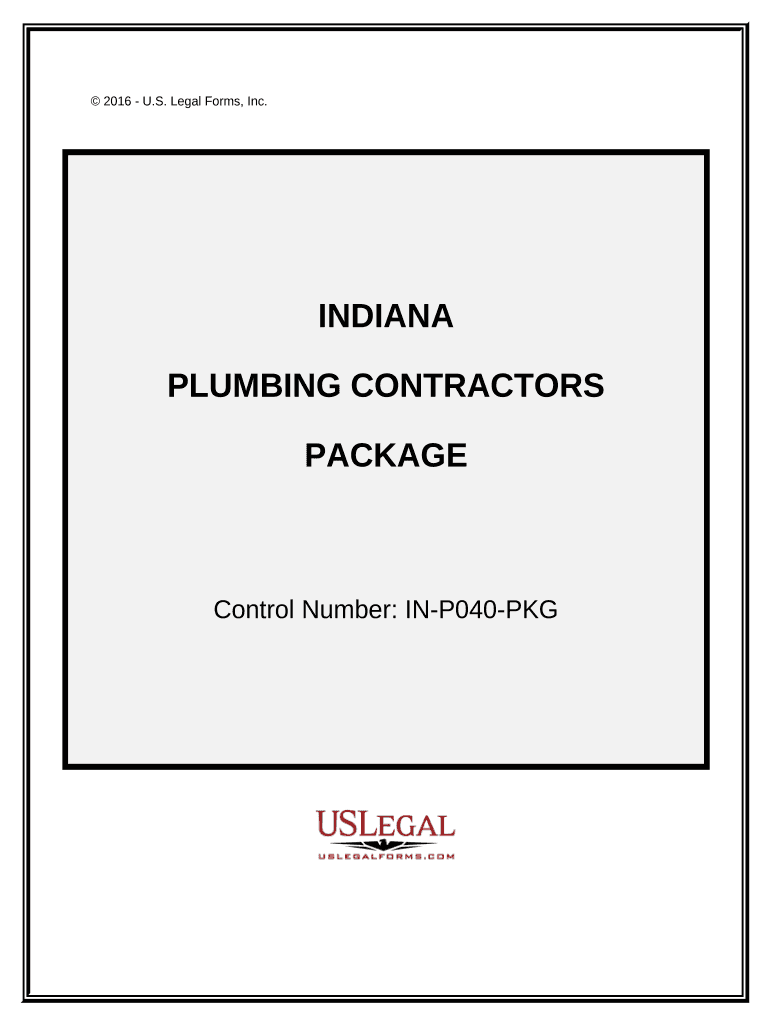 Plumbing Contractor Package - Indiana Preview on Page 1