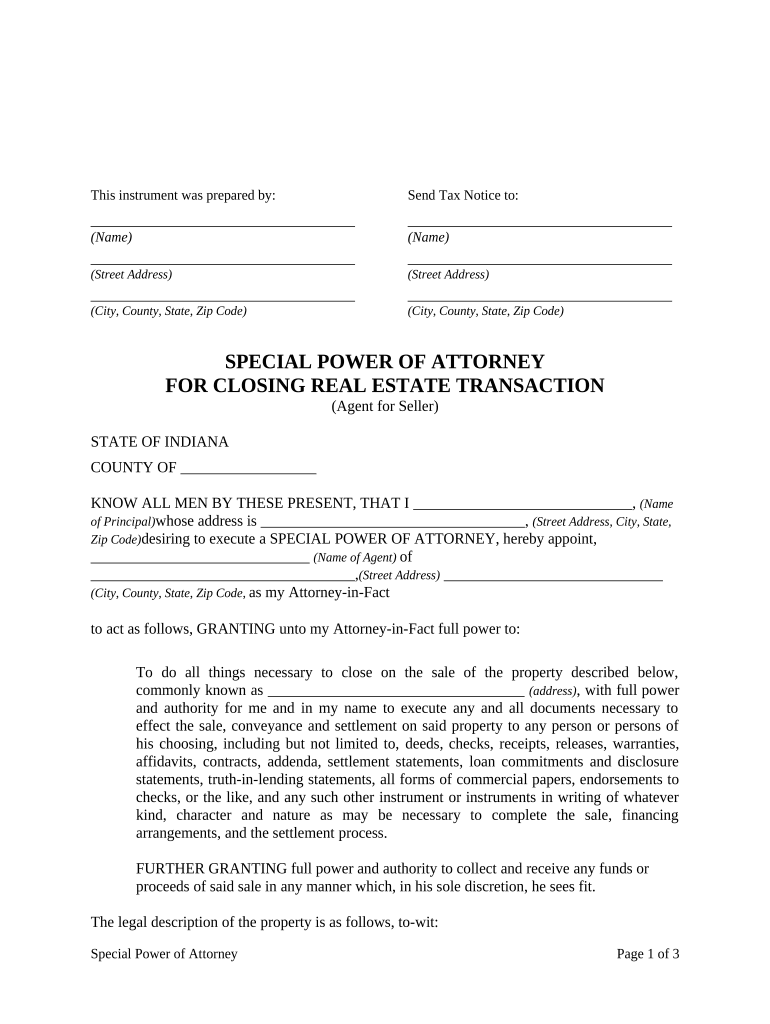 special power of attorney to sell property sample Preview on Page 1